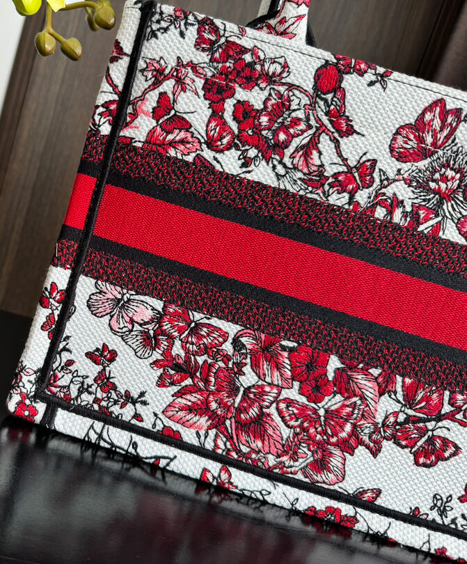 Christian Dior Small Dior Book Tote Red